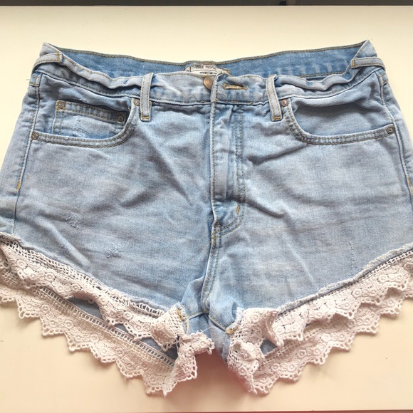 Free People Jean Shorts - Picture 1 of 2
